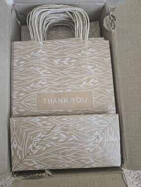 Kraft 'Thank You' Paper Gift Bag - Neutral Brown